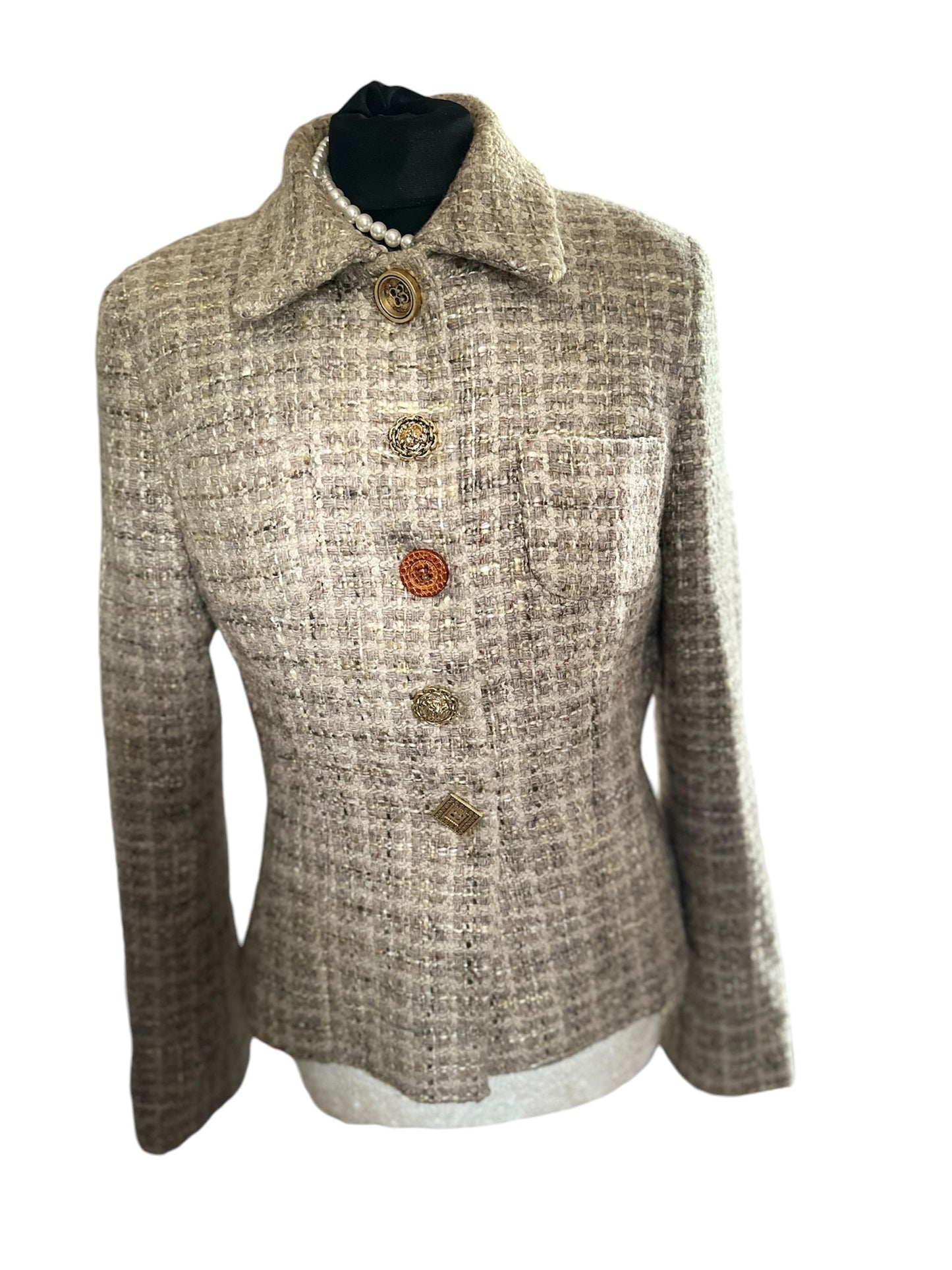 Ladies Vintage Cristina Gavioli Boucle Tweed Jacket UK size 10