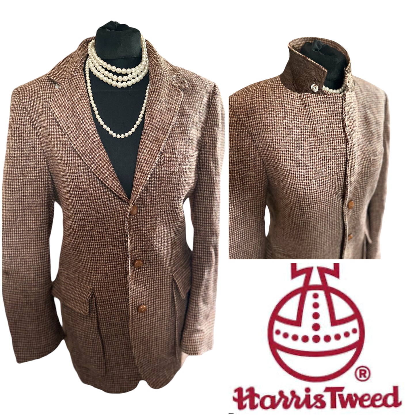 Ladies wool Harris Tweed Jacket Blazer UK size 12