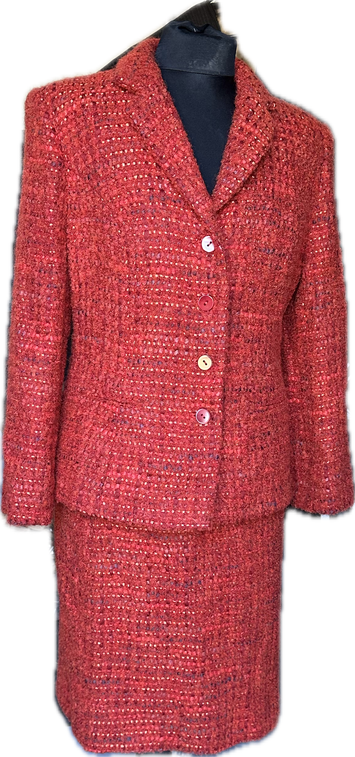 New Kaliko Boucle Tweed Skirt Suit UK Size 10