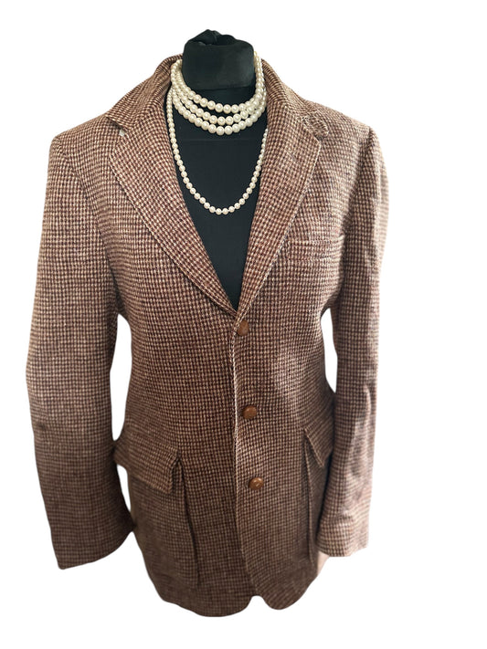 Ladies wool Harris Tweed Jacket Blazer UK size 12