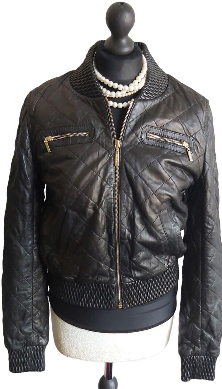 Marciano Los Angeles by Guess  soft black leather jacket UK 8