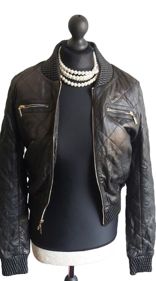 Marciano Los Angeles by Guess  soft black leather jacket UK 8