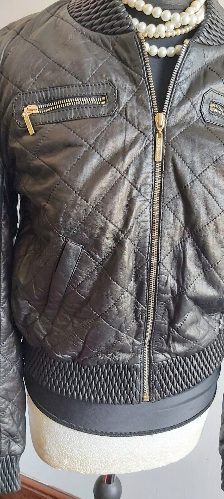 Marciano Los Angeles by Guess  soft black leather jacket UK 8