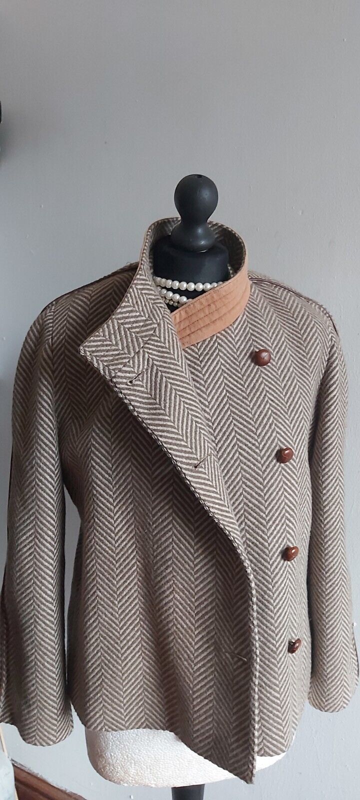 VINTAGE 100% Alpaca ALPACA Tweed  COAT  UK 12   MADE IN  AUSTRIA