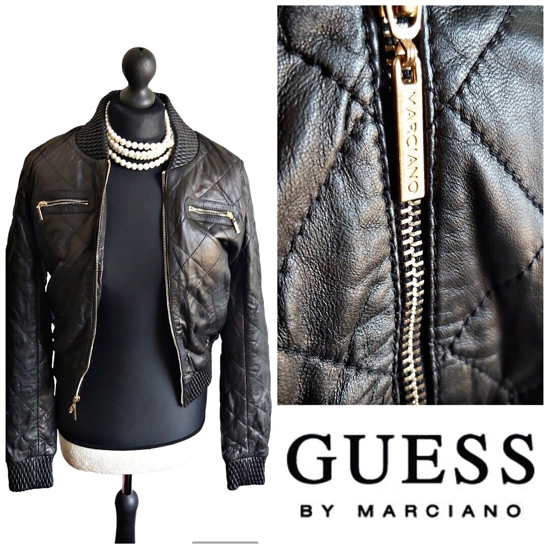 Marciano Los Angeles by Guess  soft black leather jacket UK 8