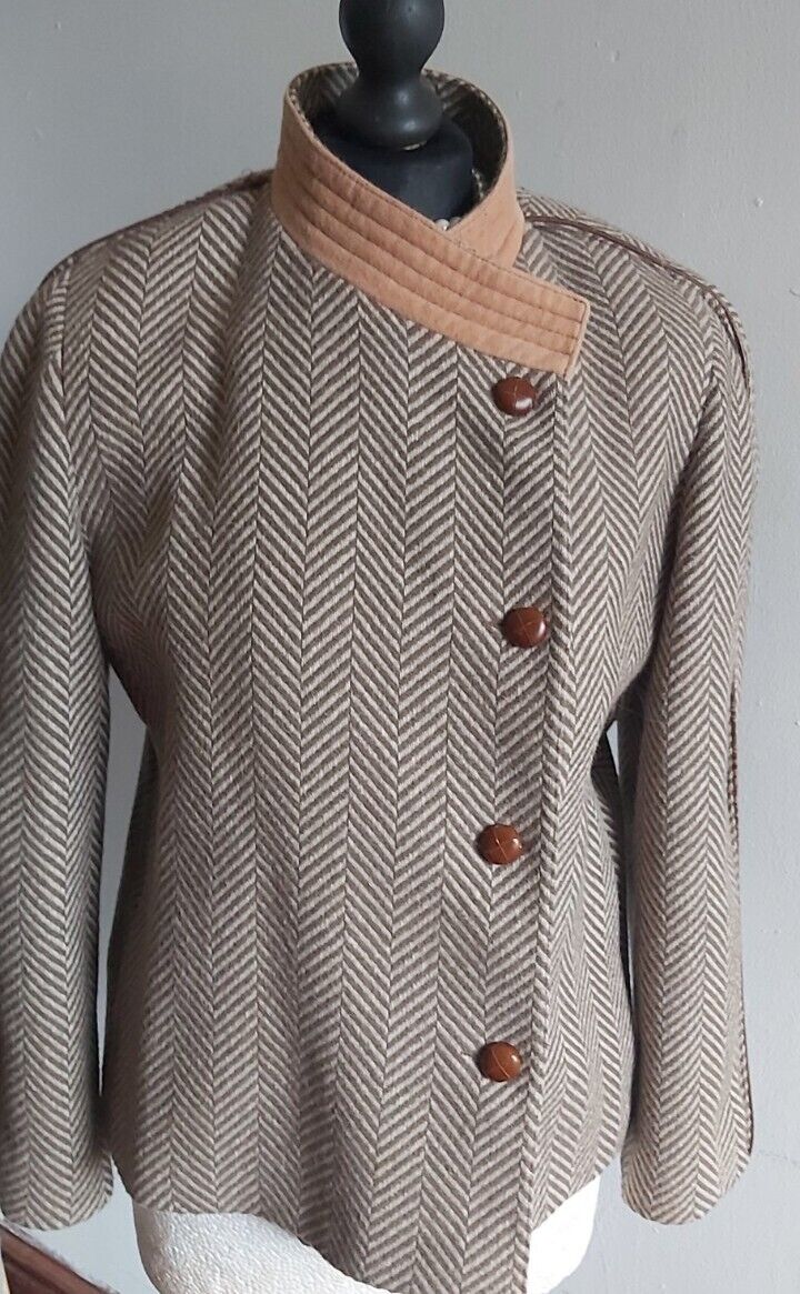 VINTAGE 100% Alpaca ALPACA Tweed  COAT  UK 12   MADE IN  AUSTRIA