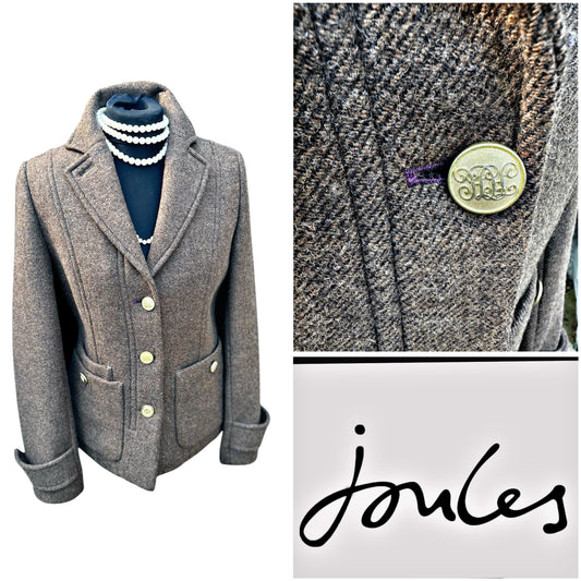 Joules Tweed Brown padded Jacket UK Size 12