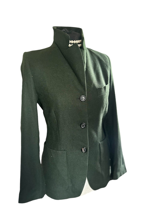 Ladies Green Victor Victoria 100% Camel Jacket UK Size 8