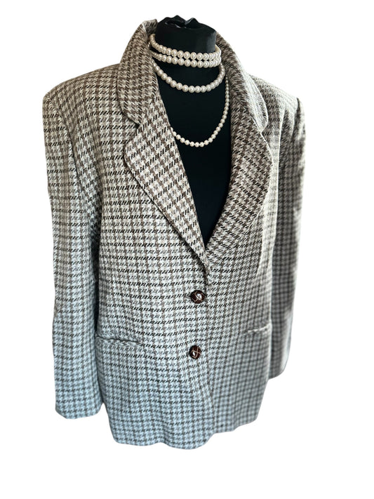 Ladies Tweed Check Vintage Wool Blend UK Size 14