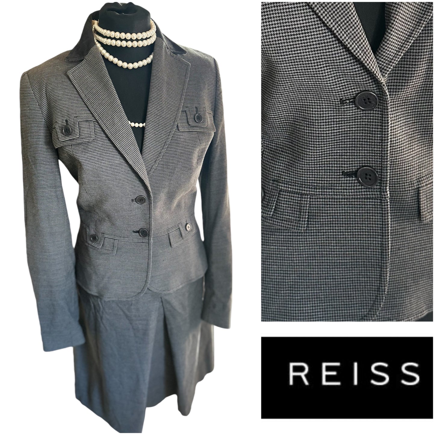 Ladies Reiss 3 piece Skirt Trousers Suit UK 10/12