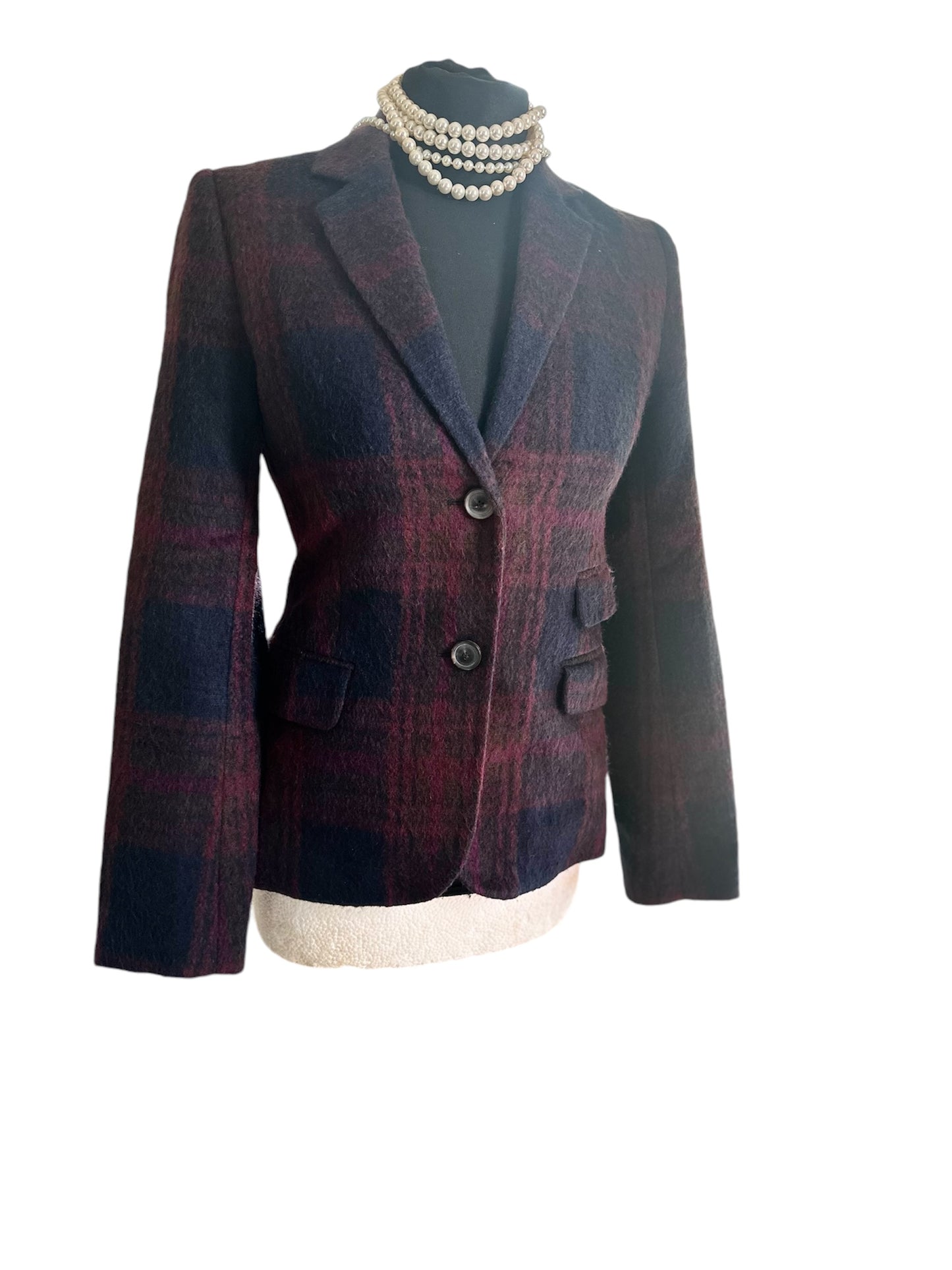 Ladies Jigsaw 100% Wool check tweed Skirt suits UK Size 8