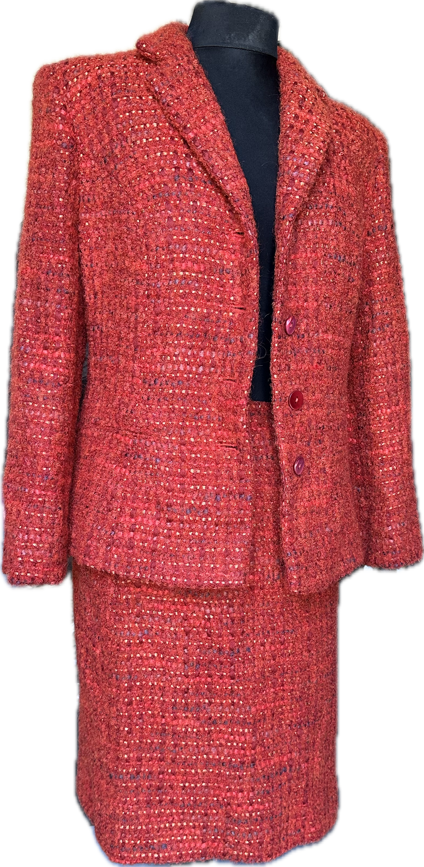 New Kaliko Boucle Tweed Skirt Suit UK Size 10