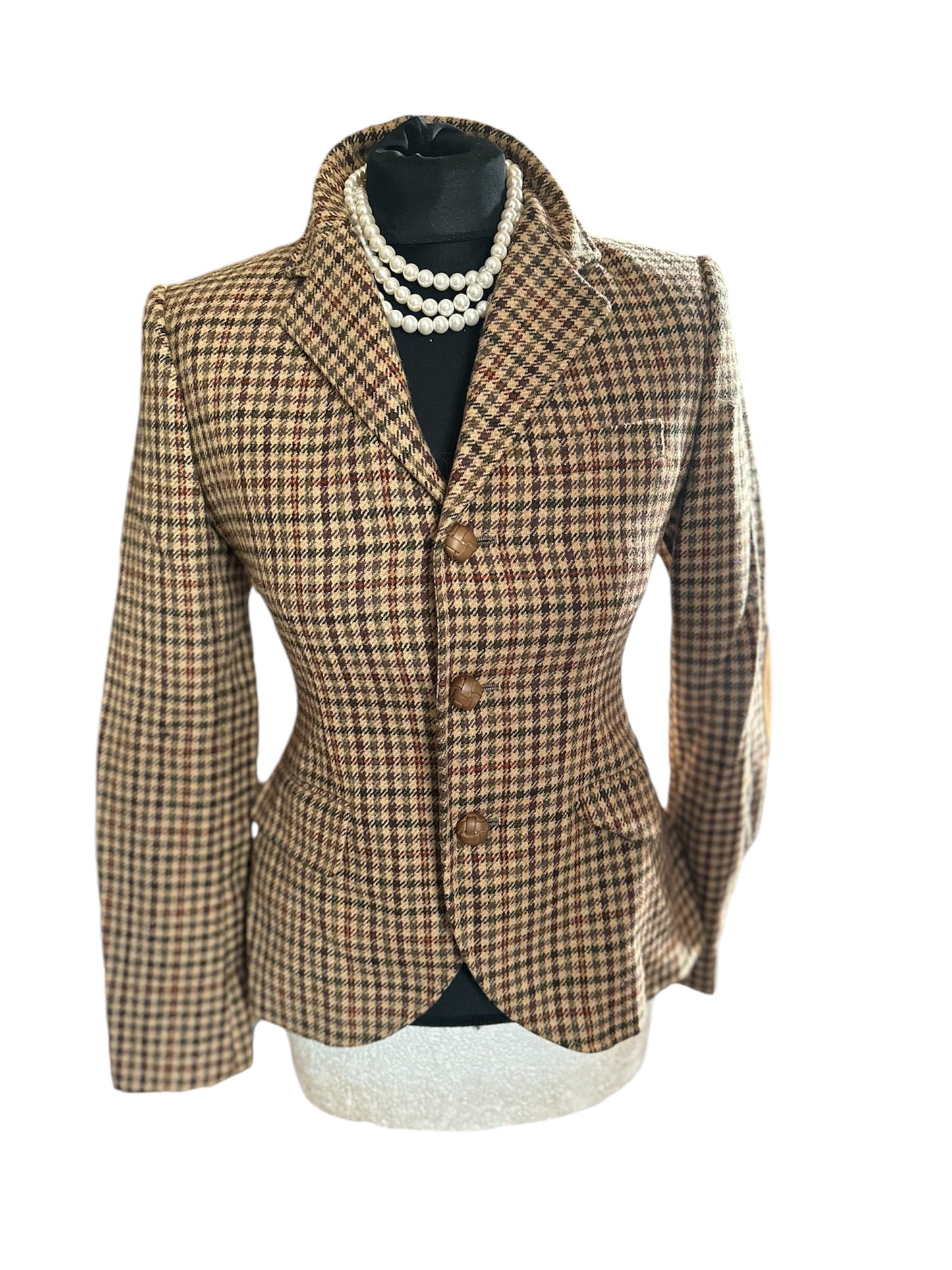 Ladies Ralph Lauren Tweed Jacket elbow patches UK size 8