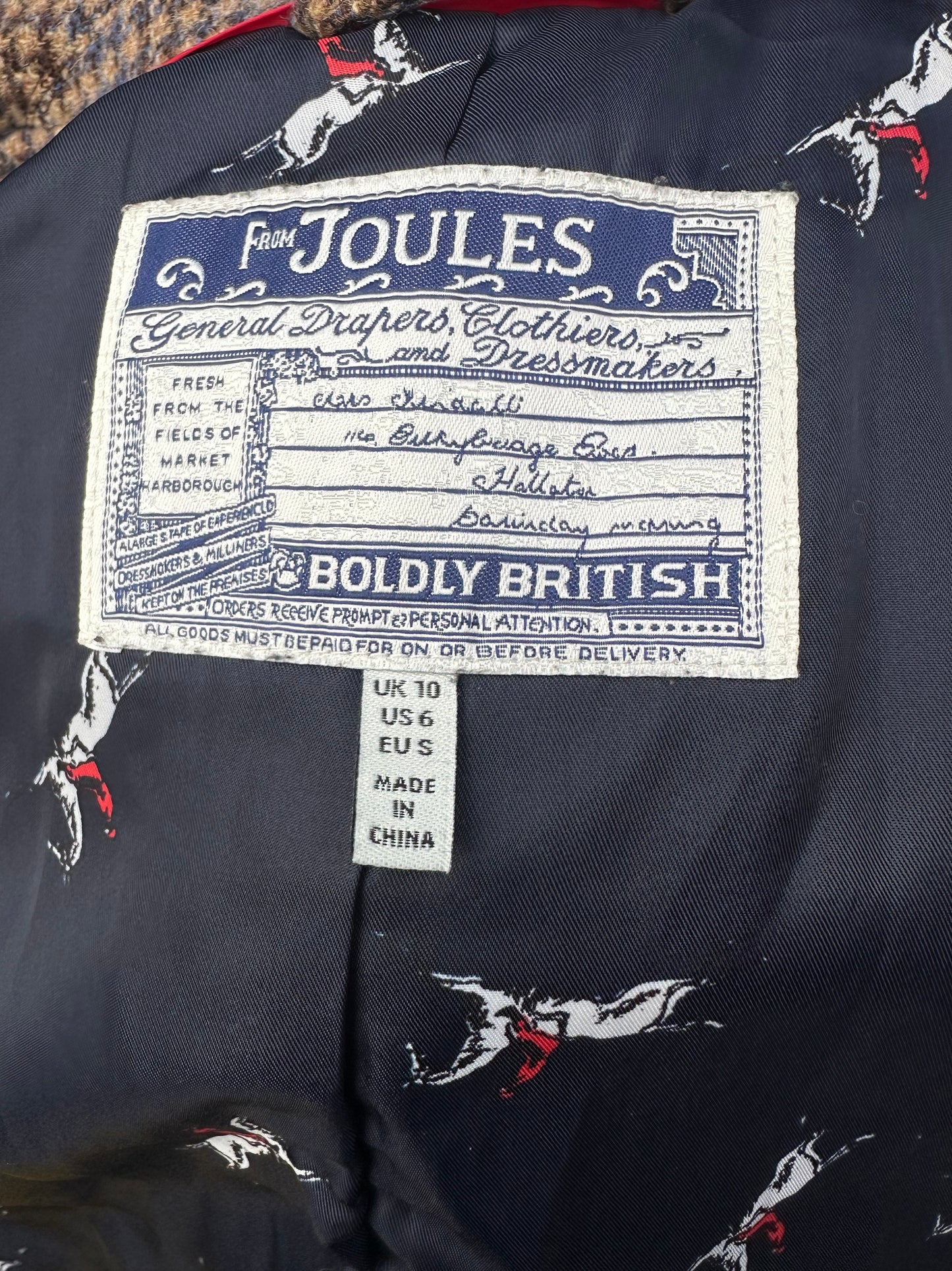 Joules 100% Wool Jacket Tweed UK Size 8