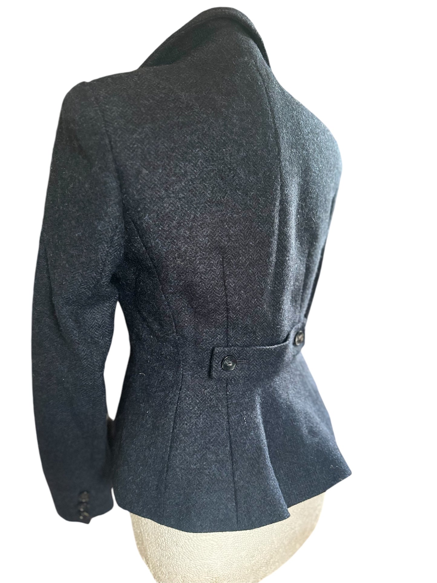 Ladies Hobbs fitted jacket 100%  wool Tweed Navy Jacket