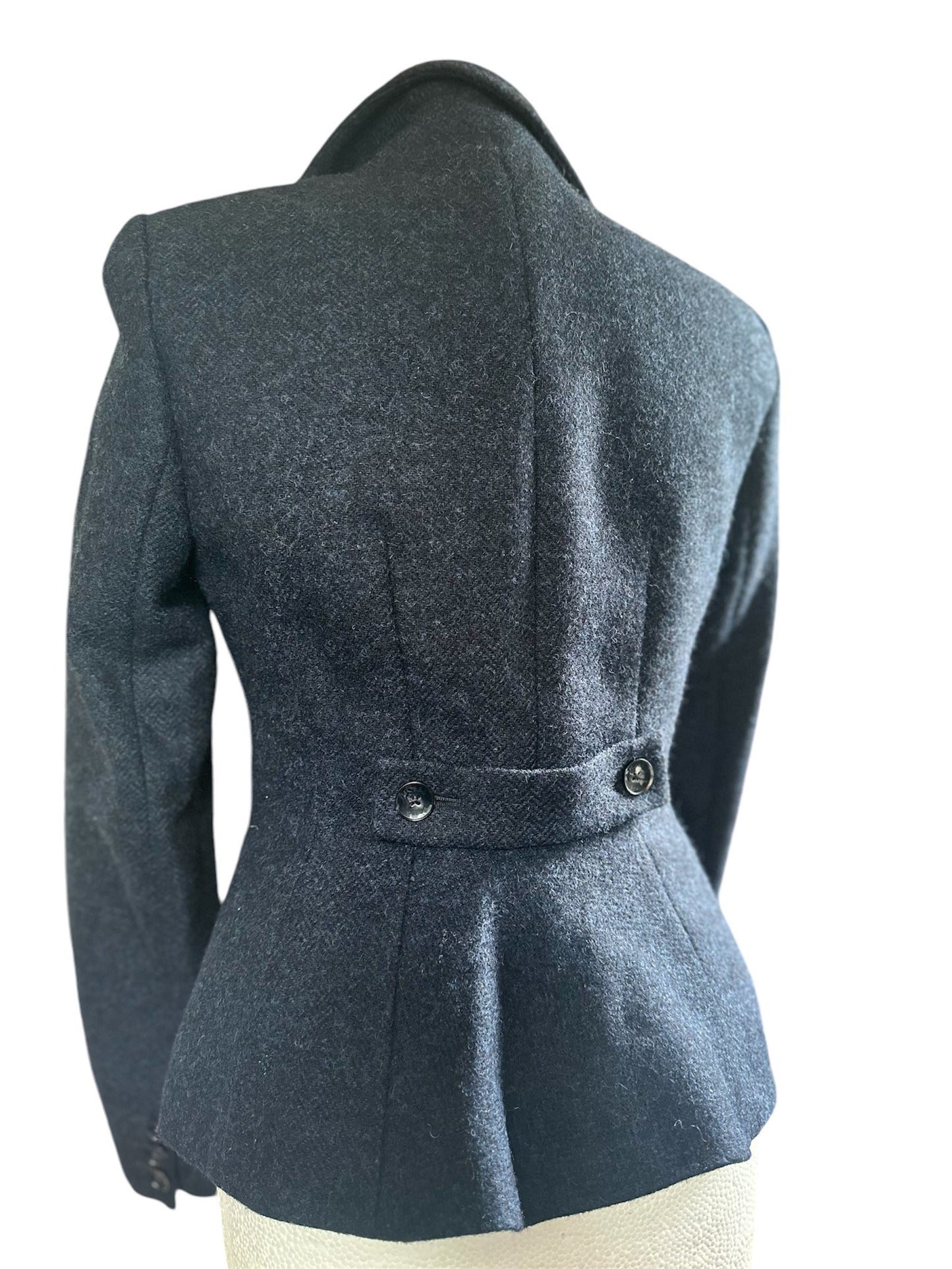 Ladies Hobbs fitted jacket 100%  wool Tweed Navy Jacket