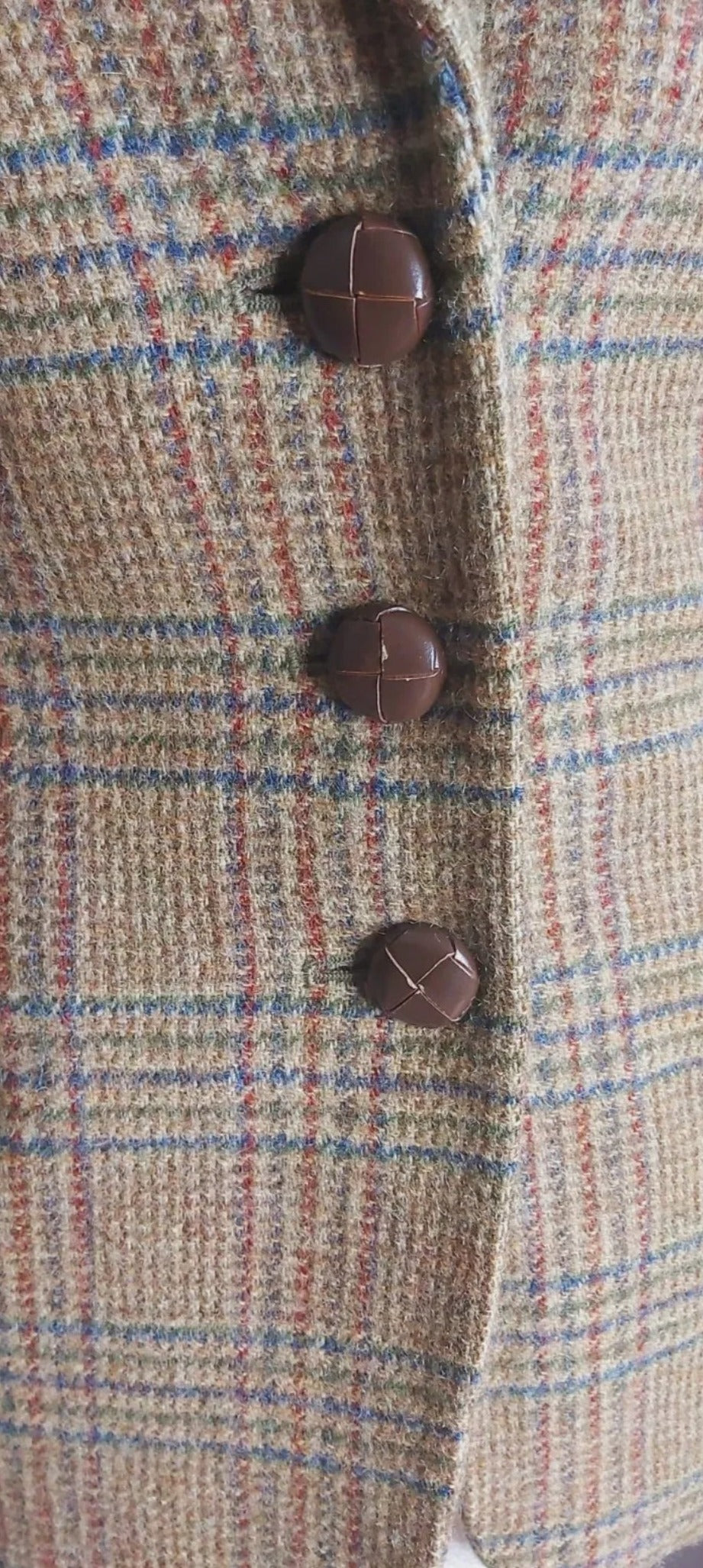 Ladies Mulberry 100% Wool Tweed check Blazer tweed Jacket UK 14