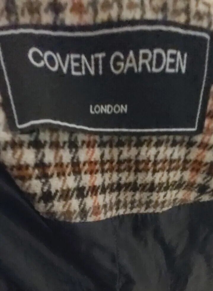 Ladies COVENT GARDEN Check Tweed Long COAT Size 10