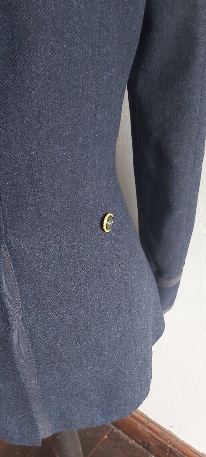 Joules Tweed Jacket 100% Wool Navy Size 10