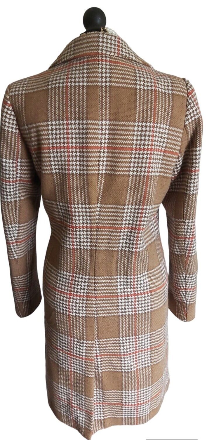 LADIES Tweed Check  Long COAT DEPT 19 -  Size UK 12