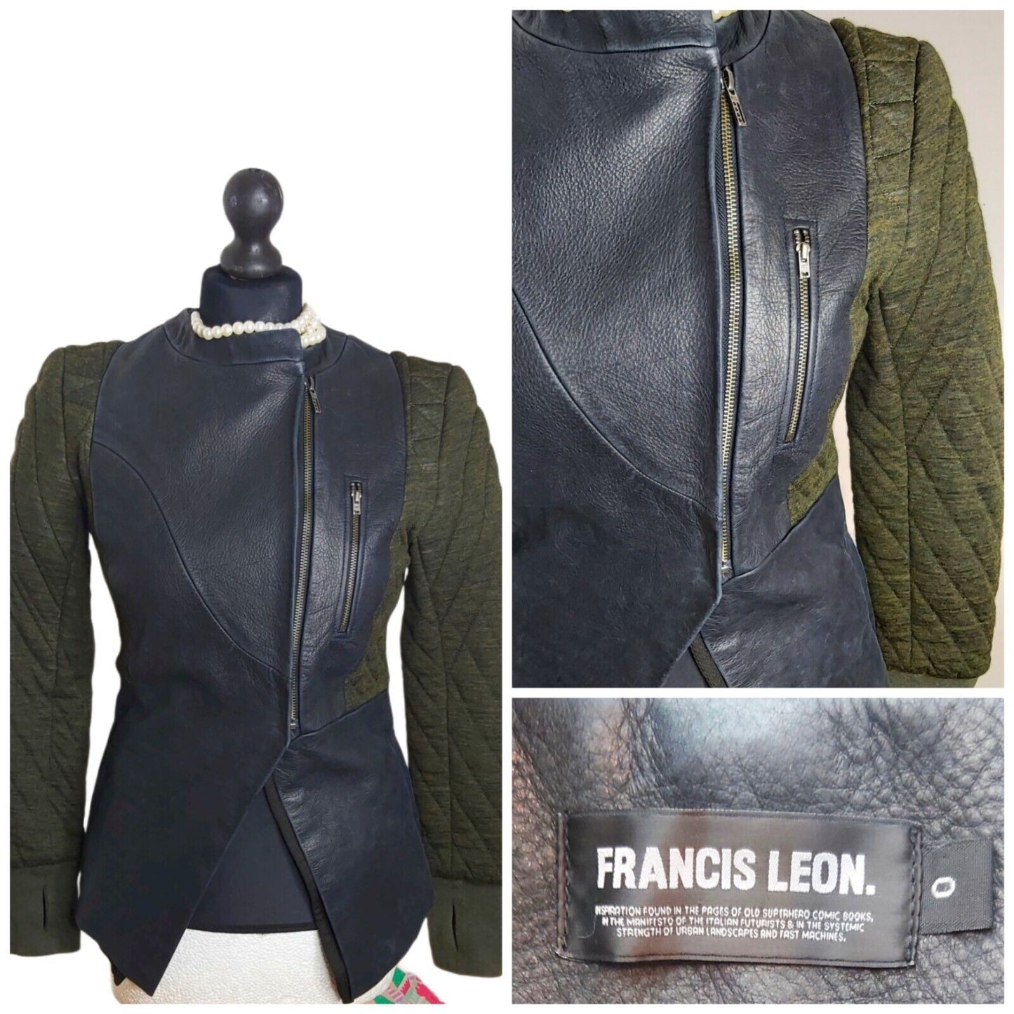 Ladies FRANCIS LEON leather  Jacket  Size UK 8