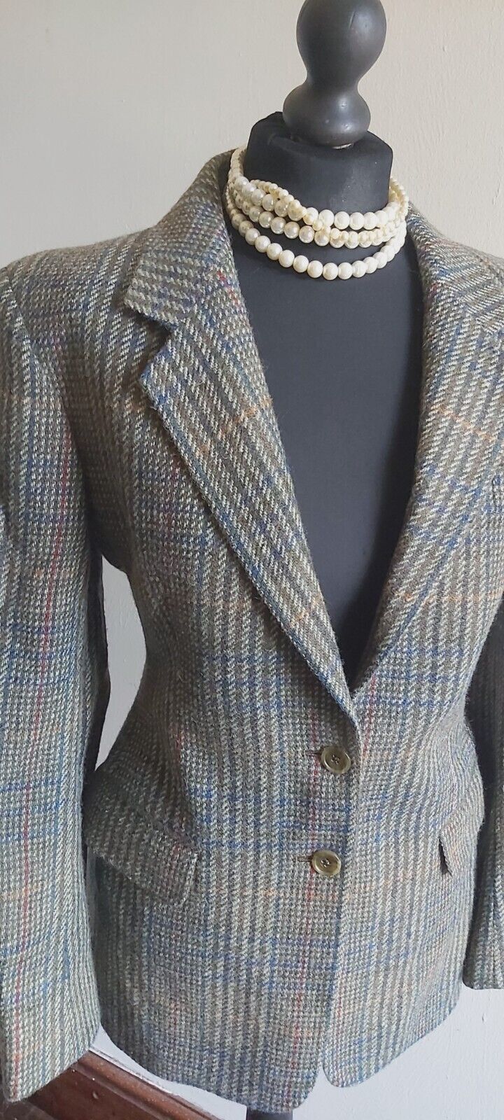 Womens DAKS Signature Tweed 100% Wool Jacket Size 10