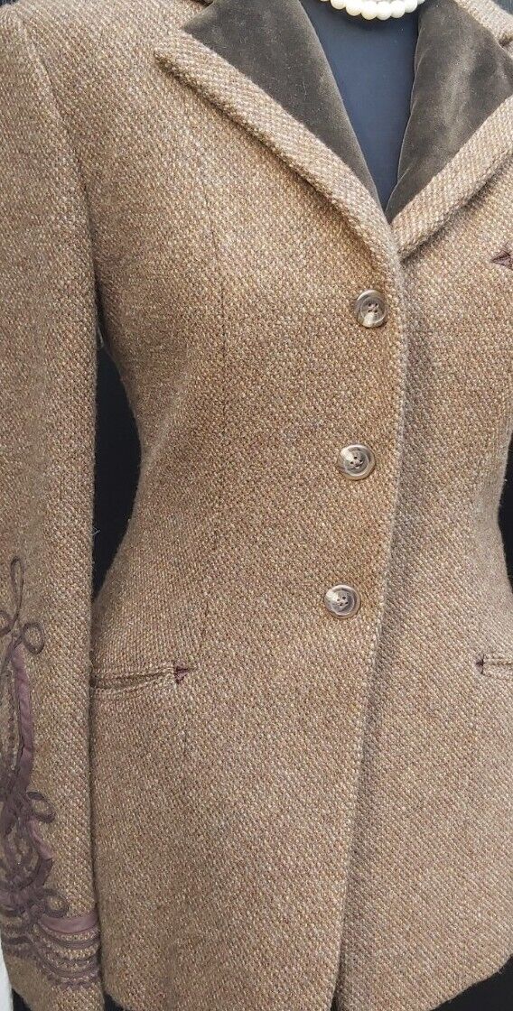 Ralph Lauren Blazer Womens Tweed Herringbone  Wool Country   Jacket US 8, UK 10