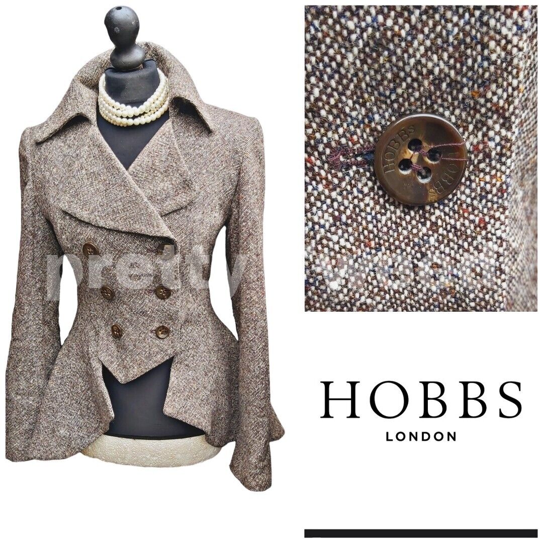 Hobbs  Harringbone Vintage Style  Victorian Jacket  Tweed  Jacket Blazer UK 10