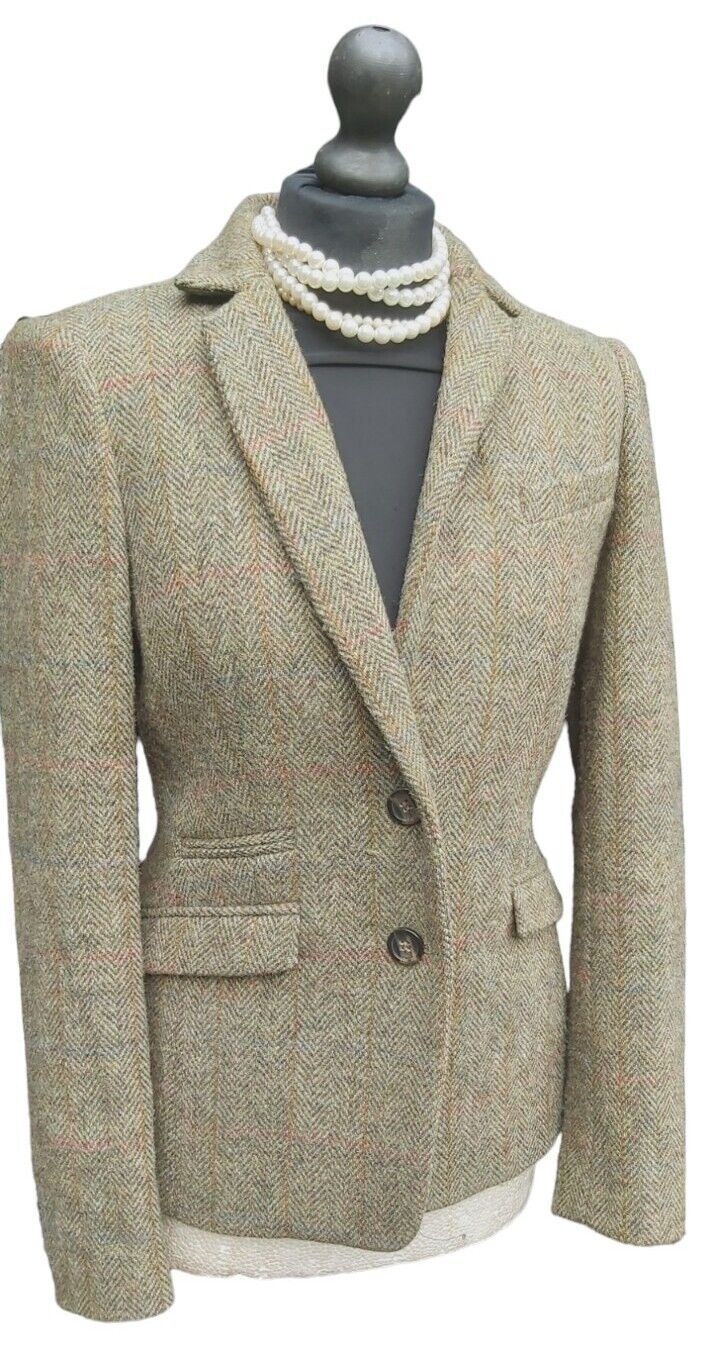 Ladies Harris Tweed 100% Wool Blazer Jacket UK Size 10