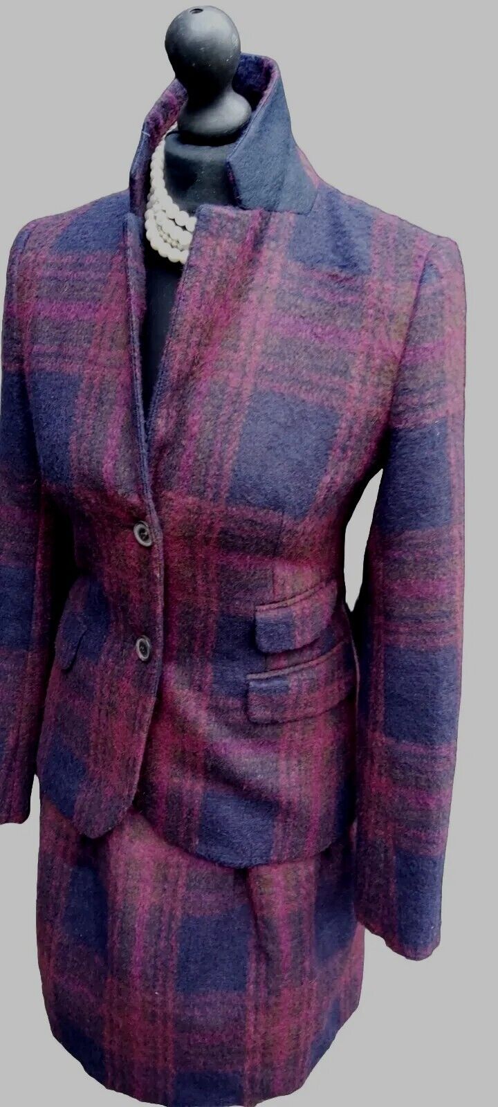 Jigsaw Wool Skirt Jacket Suit UK  Size 8