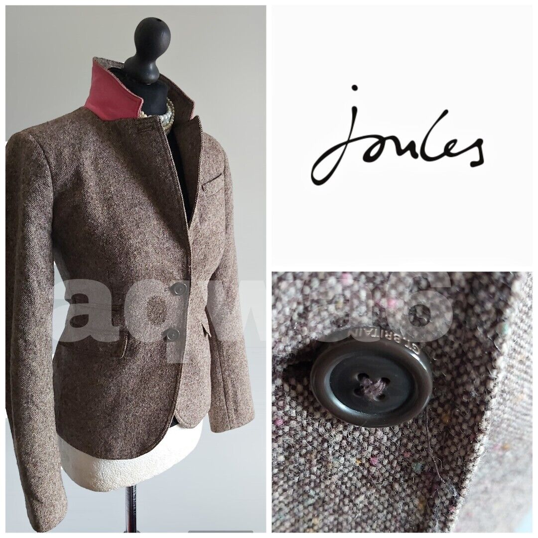 JOULES Ladies Tweed Jacket UK SIZE 10  Brown