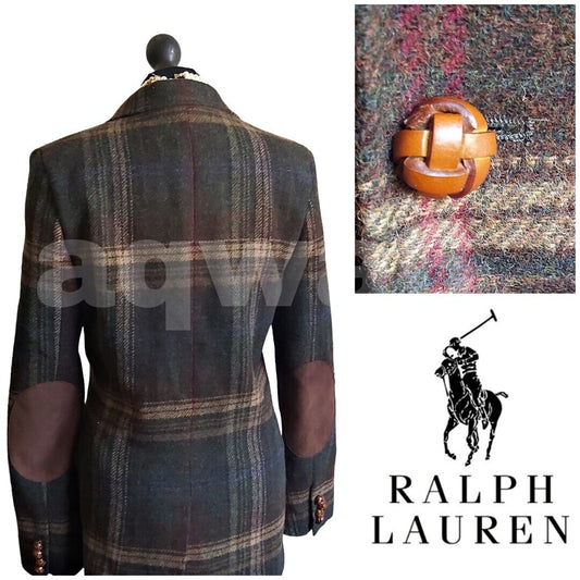 Ladies Ralph Lauren vintage  100% Wool Tweed Check  jacket size 10