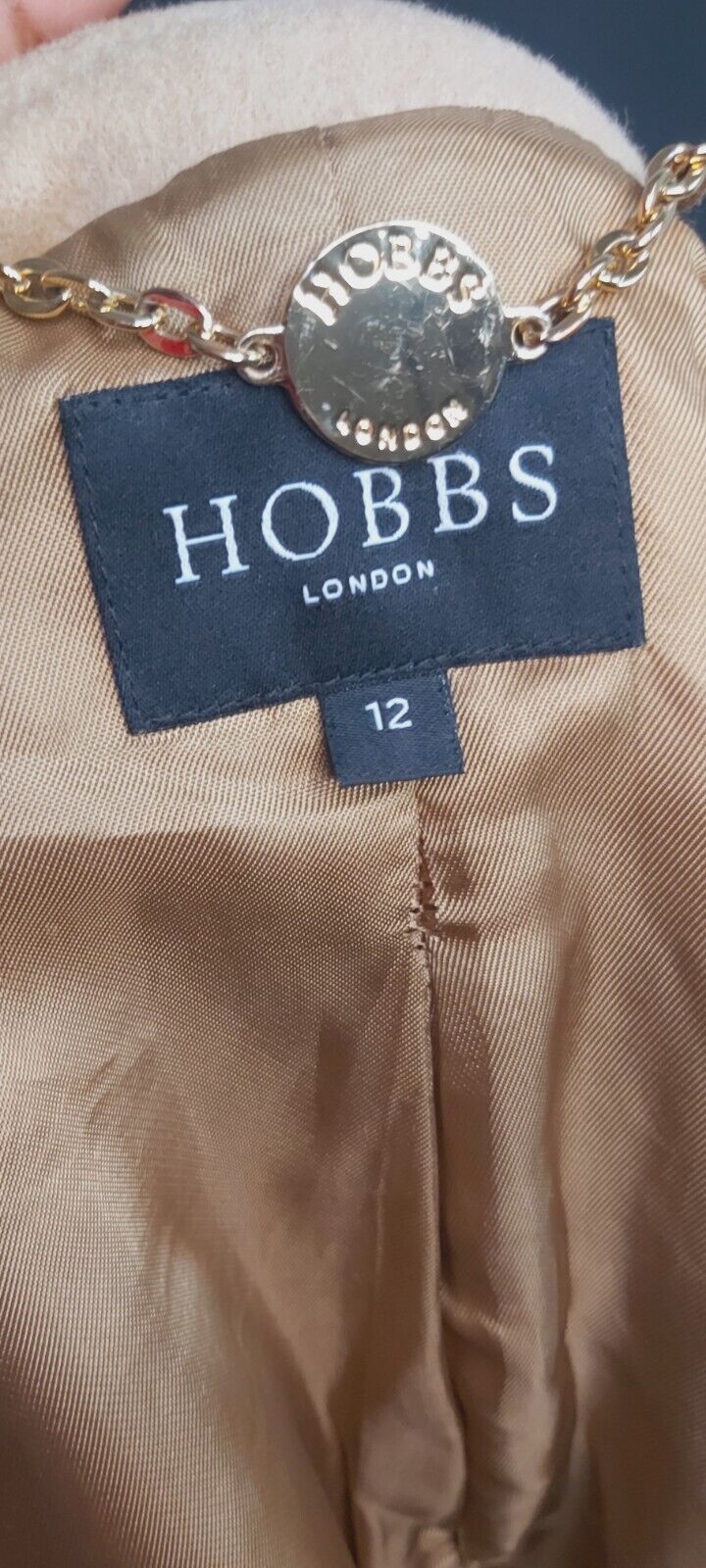 Hobbs 100% Wool  Camel Beige Blazer Jacket UK 12