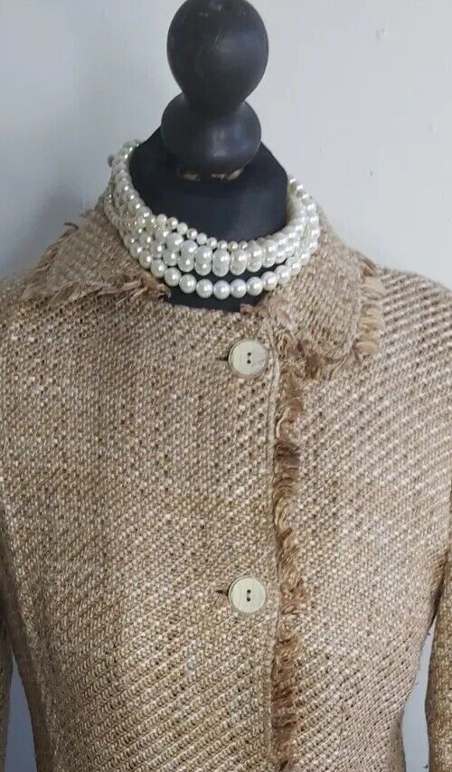 ladies marks and spencers tweed Camel jacket size 10