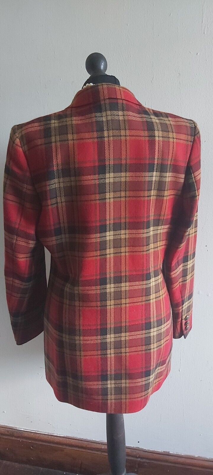 Marks And Spencer Tweed Tartan Jacket Wool  Womens Ladies Size 12