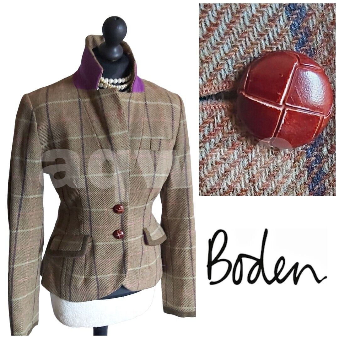 Ladies Boden Wool Tweed Jacket Size 10 PrettyTweed