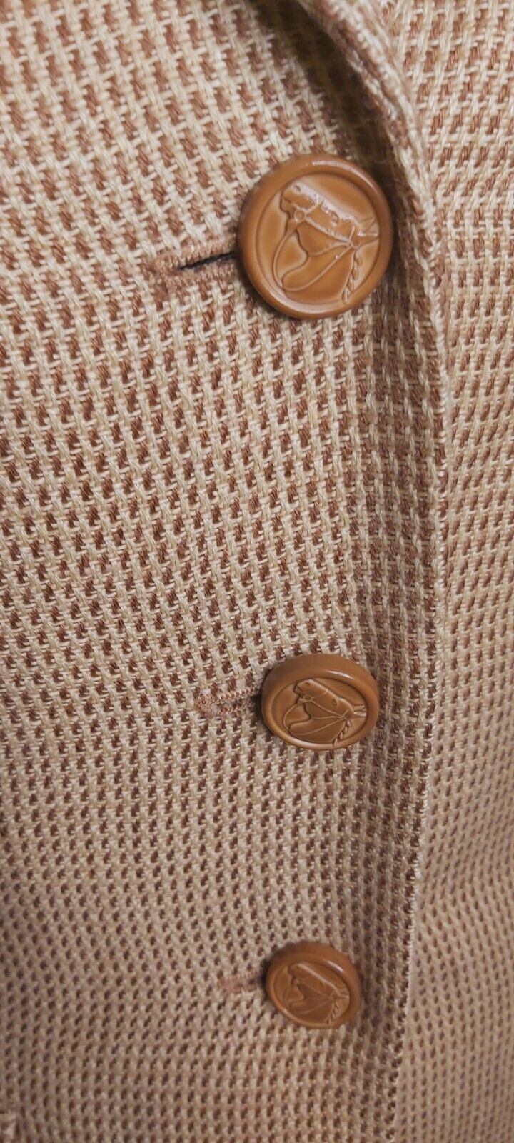 Ladies Ralph Lauren 100% Linen Tweed Leather Elbow Patches Camel  UK Size 8