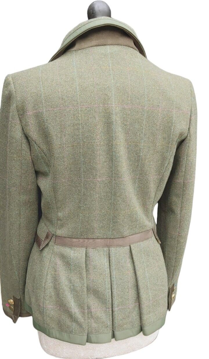 Joules Tweed Jacket Womens Khalki Wool Check Country Hacking Blazer UK Size 10