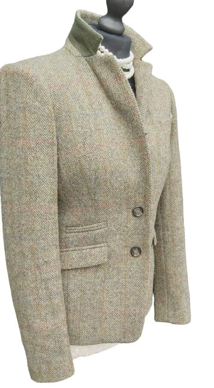 Ladies Harris Tweed 100% Wool Blazer Jacket UK Size 10