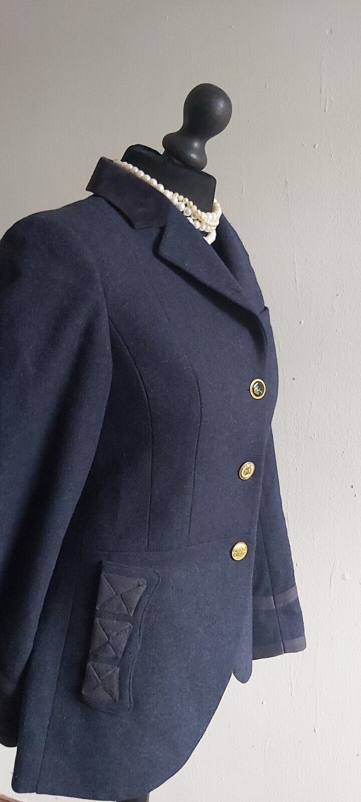 Joules Tweed Jacket 100% Wool Navy Size 10