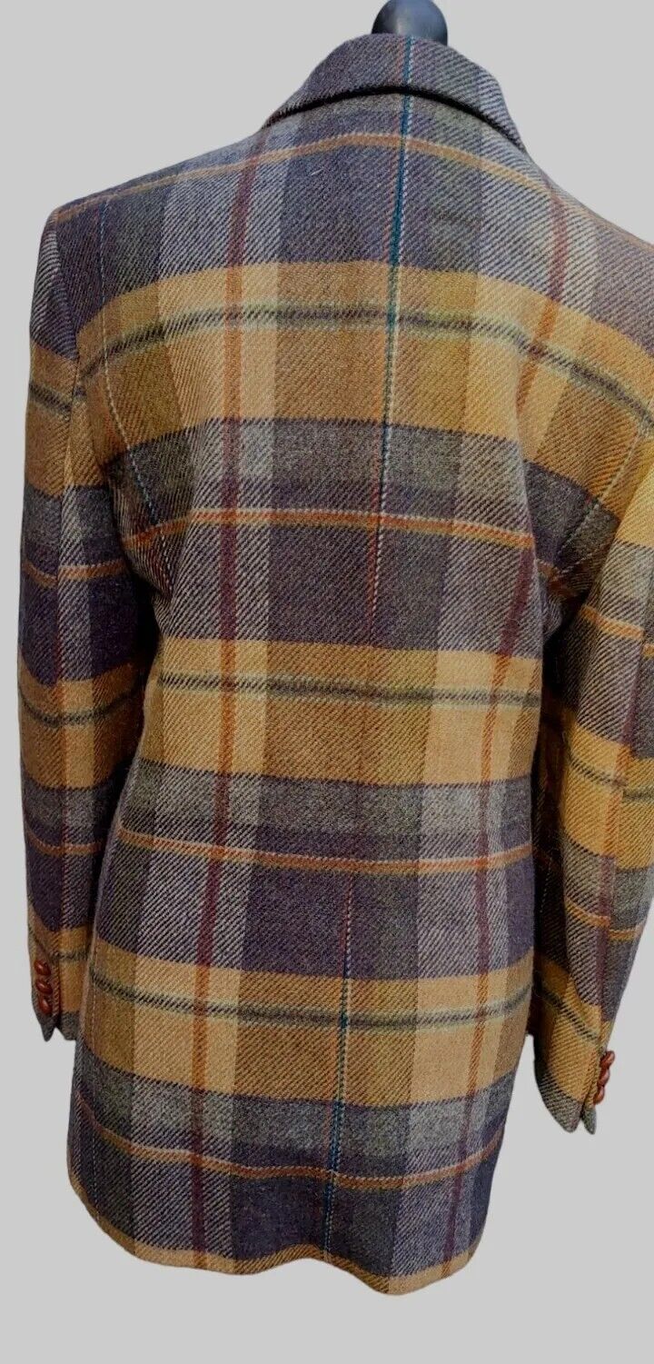 Womens Daks Signature Pure Tweed Wool Mohair Cashmere Checked  Jacket UK Size 16