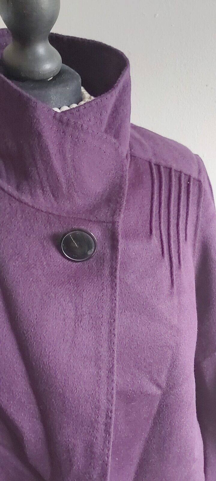 Ladies Jaeger Coat One Size purple  Wool UK 12