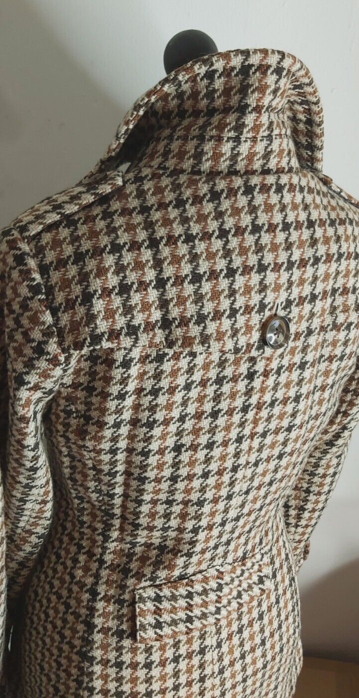 Ladies Ben sherman Tweed Check Thick Mac Coat UK Size S