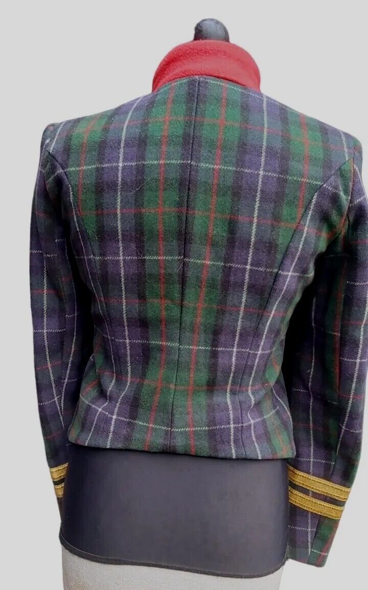 Ladies Ralph Lauren Military Wool  Tweed Check  Tartan Jacket / Blazer Size S