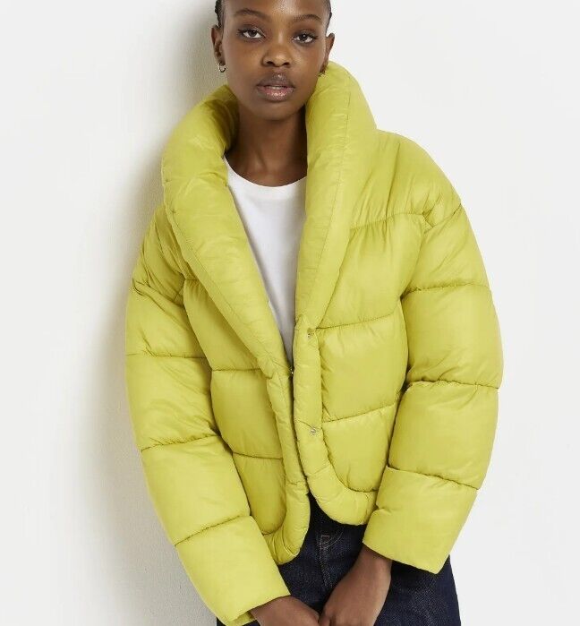 Lime green puffer jacket women's on sale