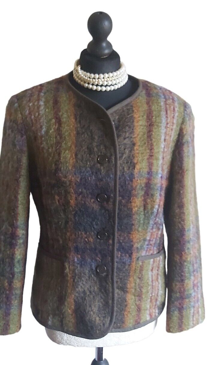 Gerry webber Boucle Multi Mohair Wool Jacket UK 10/12