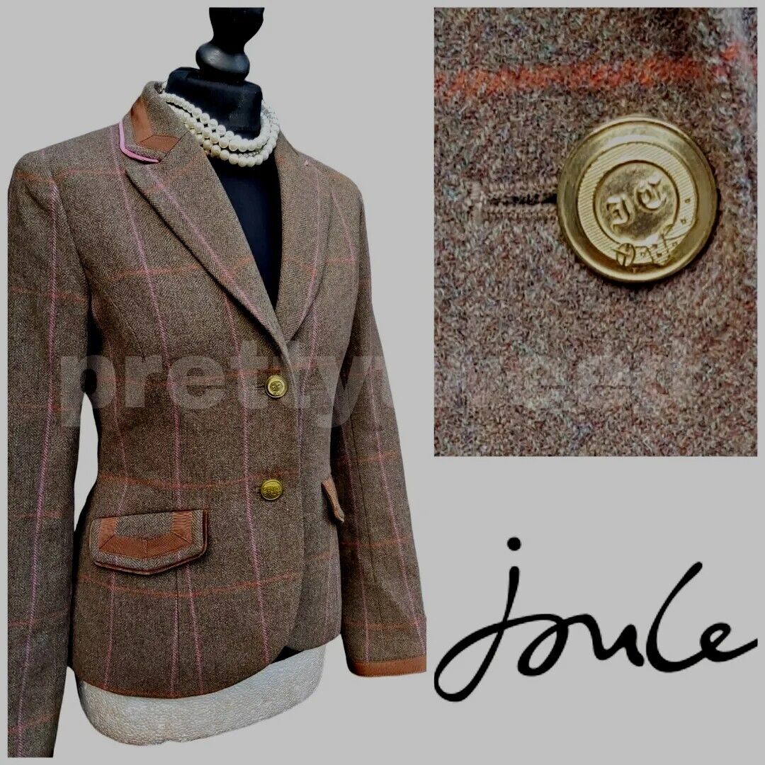 Joules Womens  Tweed 100% Hartwell Wool Blazer Jacket UK Size 10