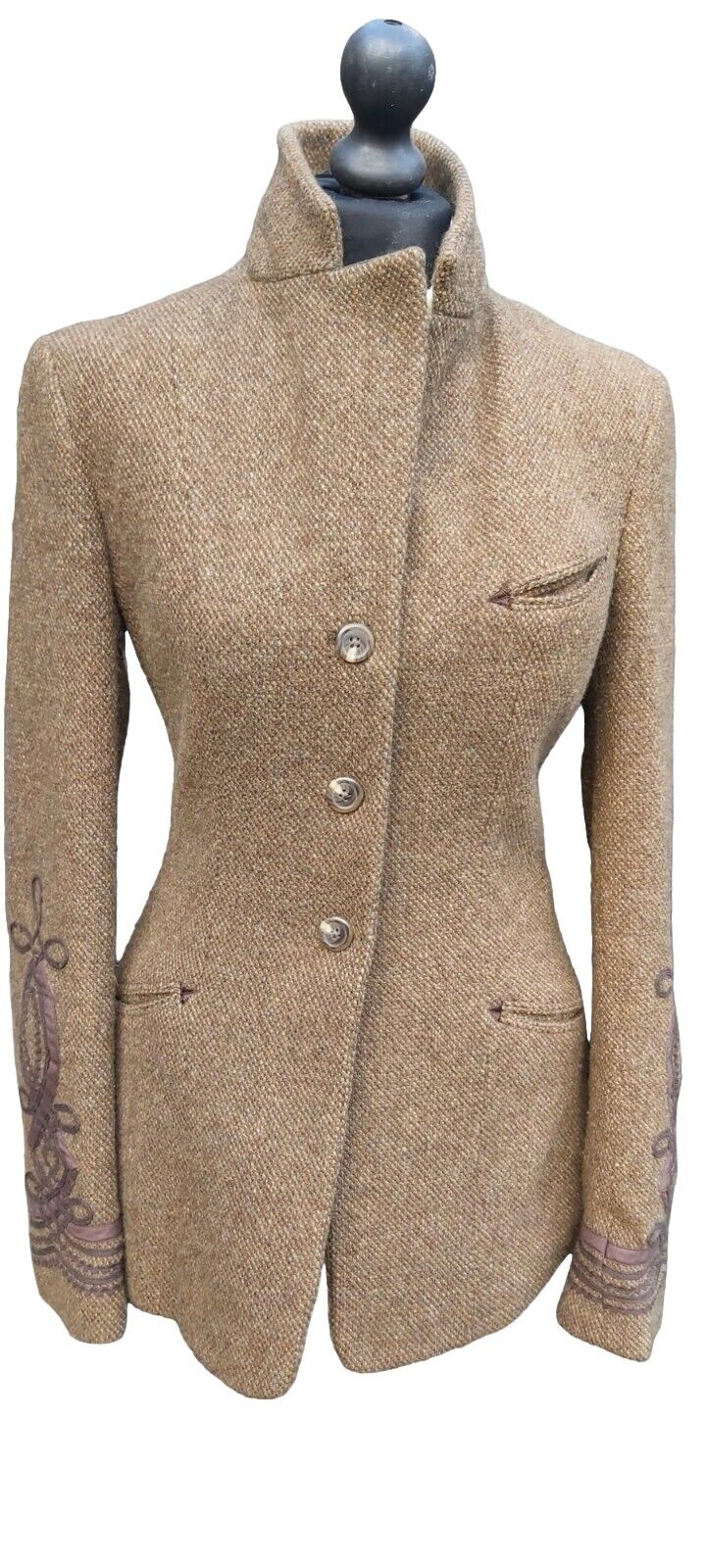 Ralph Lauren Blazer Womens Tweed Herringbone  Wool Country   Jacket US 8, UK 10