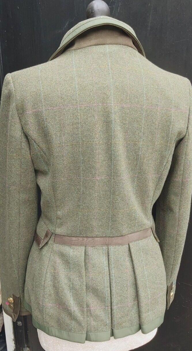 Joules Tweed Jacket Womens Khalki Wool Check Country Hacking Blazer UK Size 10