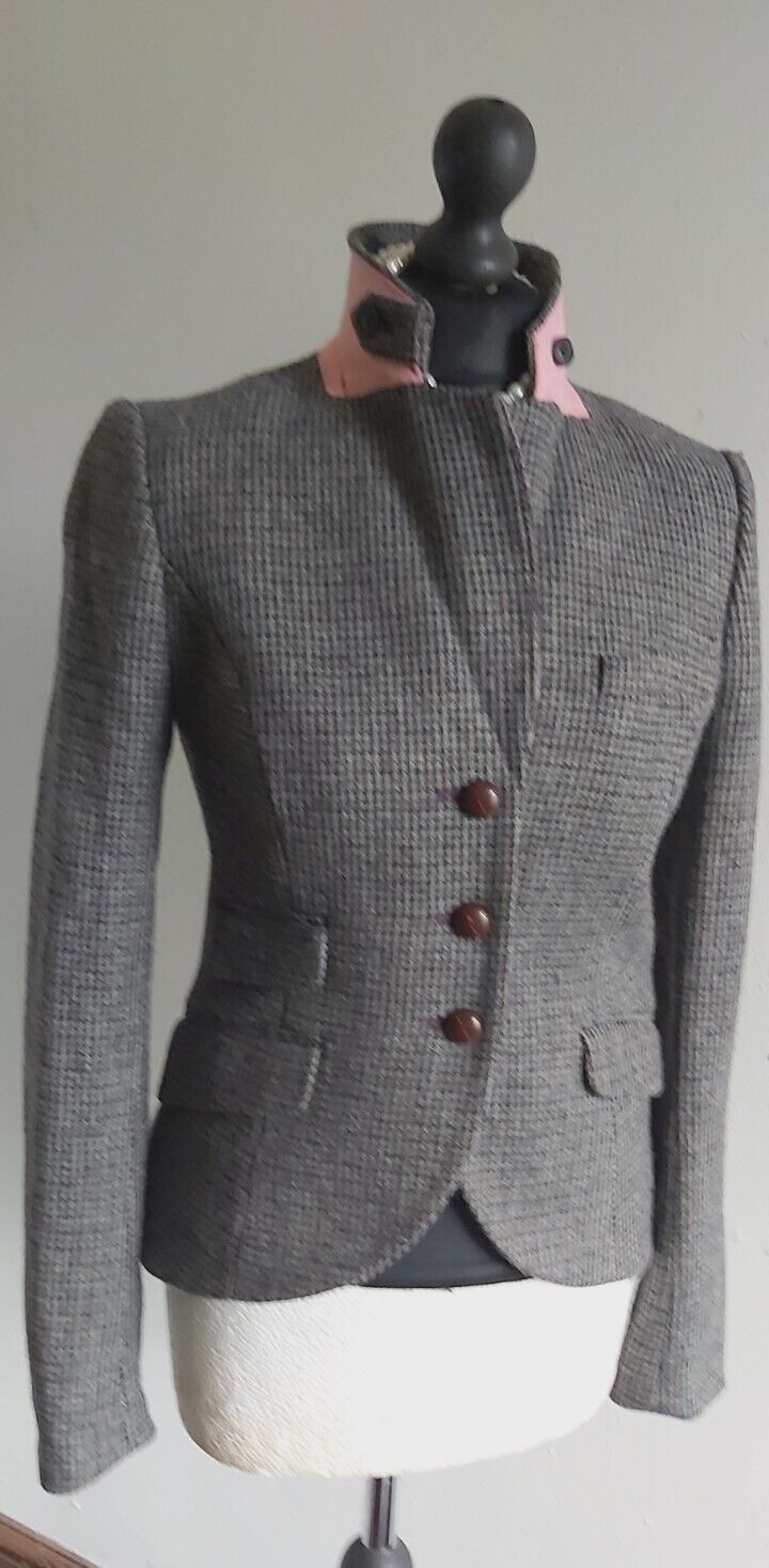 Ladiea Jack Wills 100% Wool Tweed  jacket Country Hacking Blazer 8